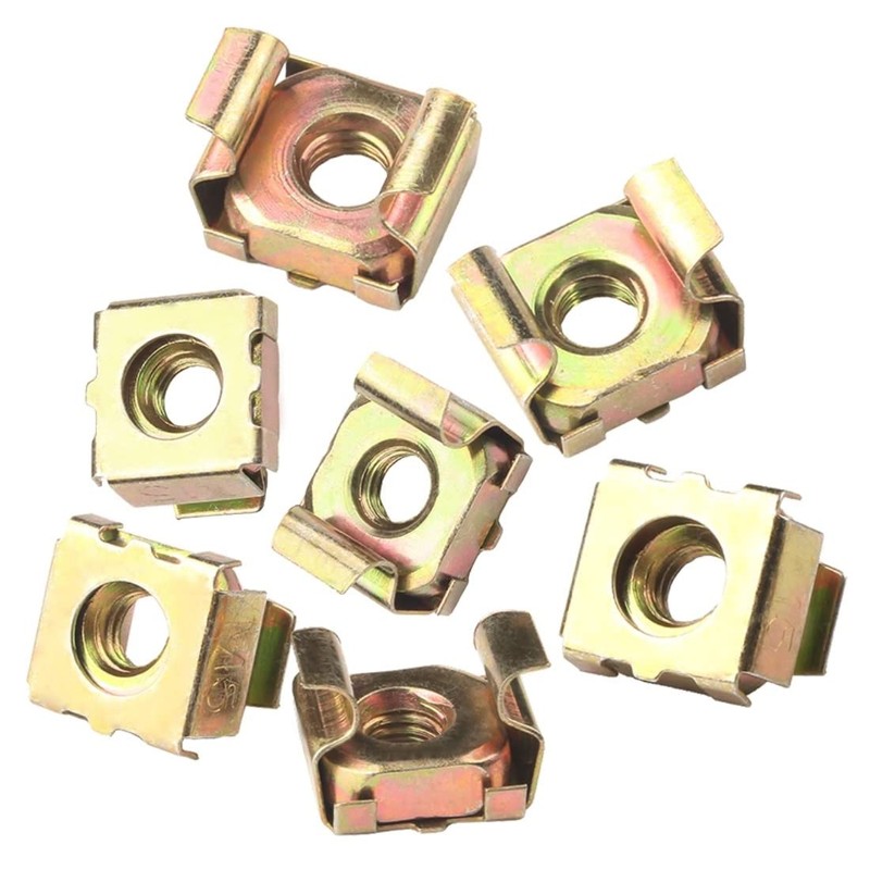 FEEIMOL Cage Nuts M5 Carbon Steel Galvanized Square Insert Nuts