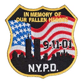 NYPD 9-11 In Memory US Flag Patch, 9-11 Patches