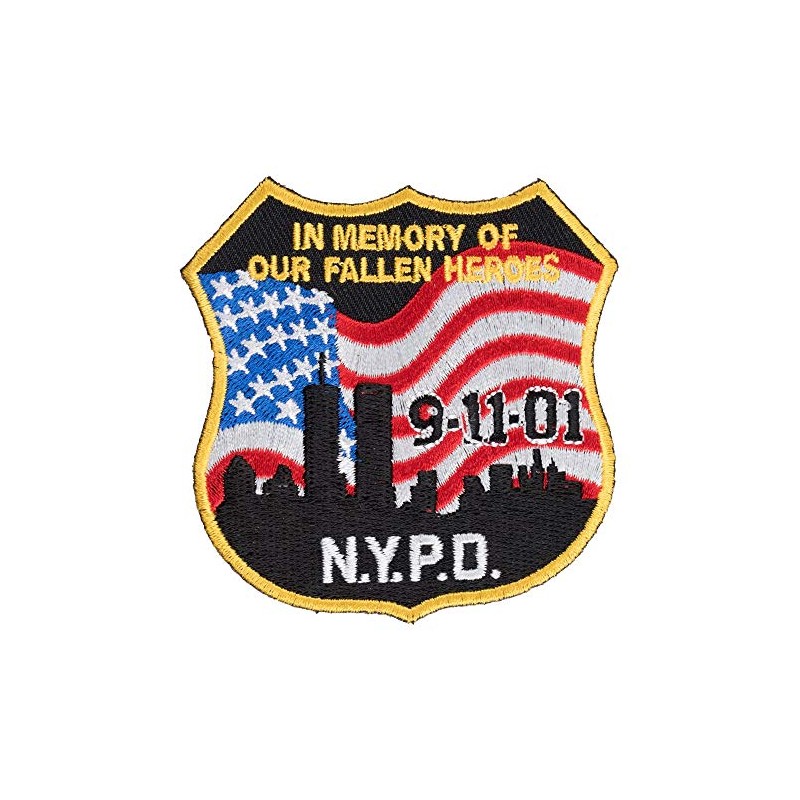 NYPD 9-11 In Memory US Flag Patch, 9-11 Patches
