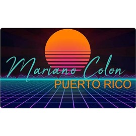 Mariano Colon Puerto Rico 4 X 2.25-Inch Vinyl Decal Stiker Retro Neon Design