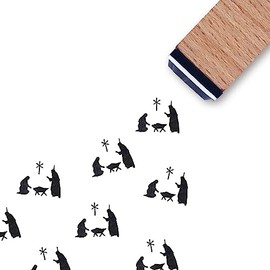 Nativity Rubber Stamp, 3/5 Inch Small Mini Stamp for Scrapbooking Card Making Planner