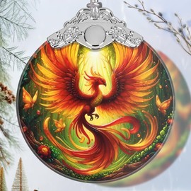 Christmas Ornament - Stained Glass Phoenix Ornament - Christmas Home Decor - Christmas Tree Ornament - Holiday Ornament - Holiday Present Ideas - Gift Exchange - The Majestic Phoenix