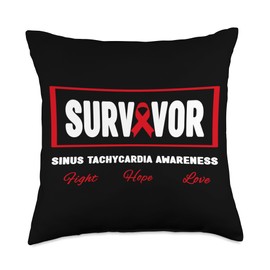 Sinus Tachycardia Survivor - Sinus Tachycardia Awareness Throw Pillow