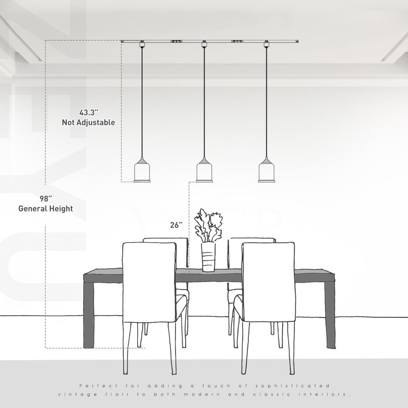 zeyu Modern 1 Pack Track Pendant Lighting, H Type Track