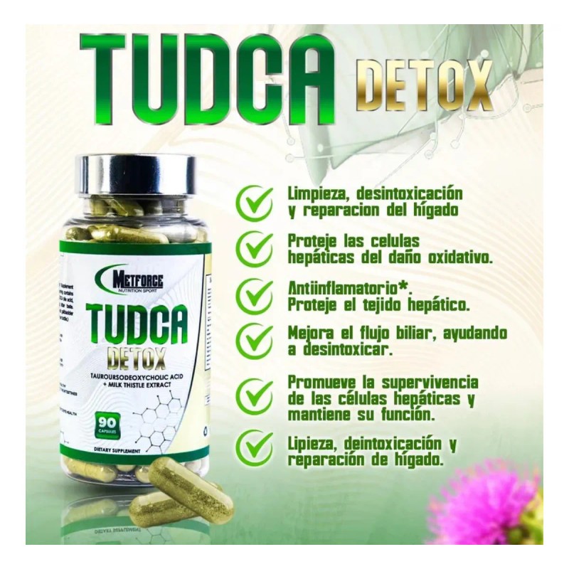 Tudca Desintoxicante Metforce 90 Cápsulas Wellness