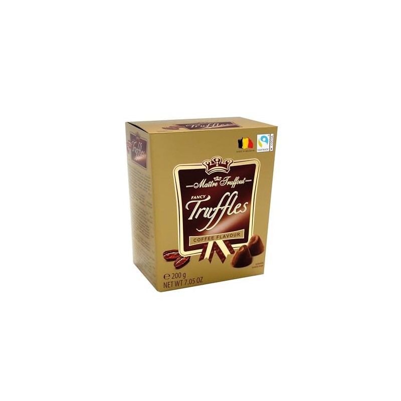 Gift Box of Maitre Truffout Chocolate Truffels, (Coffee)