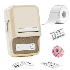 B21- Impresora de termica Etiquetas,Impresora de Alta definición para Etiquetas,Resistente al Agua y sin Tinta,para Negocios, hogar, Oficina, Uso Comercial (Blanco)