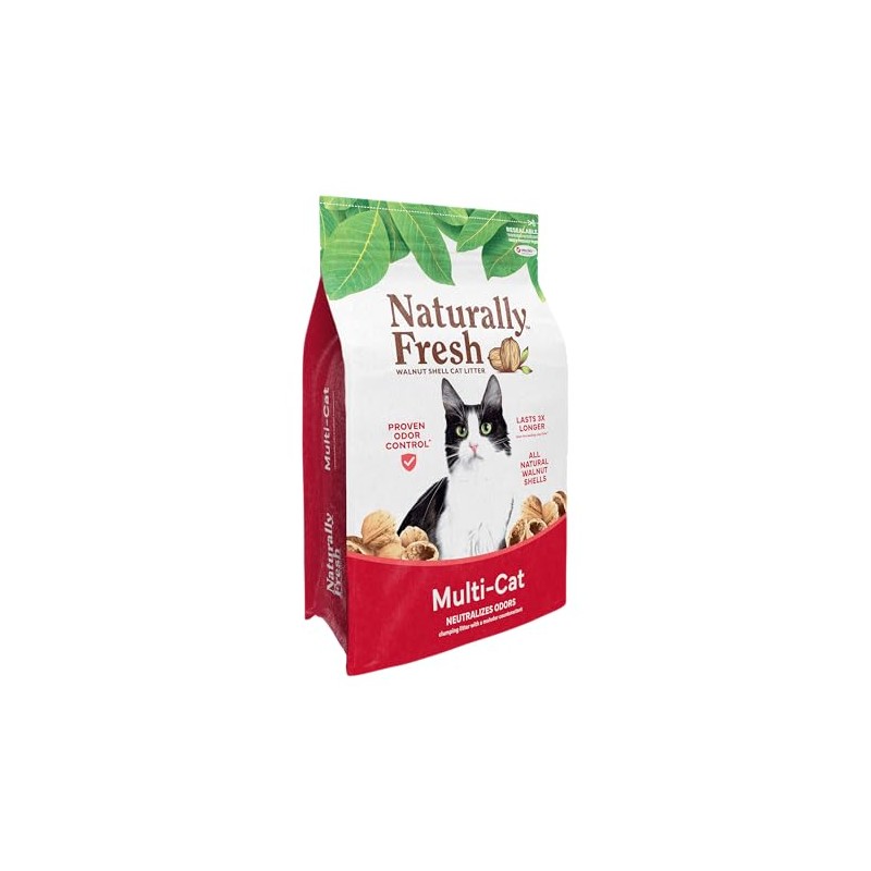 Naturally Fresh Cat Litter Made from Walnut Shells, Unscented, Multi-Cat,