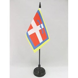 AZ Flag Table Flag, Piedmont 15 x 10 cm, Italy Table Flag 10 x 15 cm