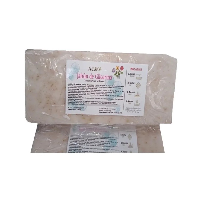 1 Kg Jabón De Glicerina Manzanilla Con Extracto De Miel