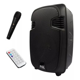 FOL Bocina Bluetooth Sonido Profesional + Micrófono - Premium Color Negro