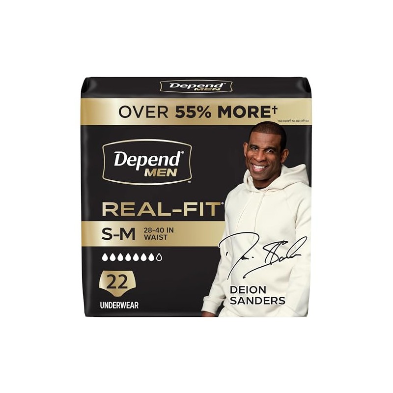 Depend Real Fit Incontinencia Ropa interior para hombres, Máxima absorción,