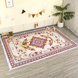 Glittme Guinea Pig Cage Liners 91"x 63"Reusable and Washable Guinea Pig Pee Pads Guinea Pigs Bedding Super Absorbent Guinea Pigs Mat Non Slip Pad for Small Animals