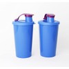Tupperware Drinking Cup Blue/Purple with Lid Leak-Proof 2x 330 ml