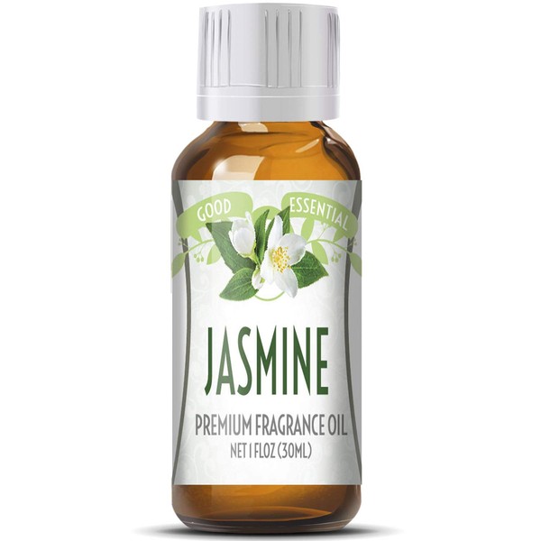 Jasmine Scented Oil by Good Essential (Huge 1oz Bottle - Premium Grade Fragrance Oil) - Perfect for Aromatherapy, Soaps, Candles, Slime, Lotions, and More!
