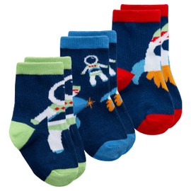 Metzuyan Baby Boys Astro Space UFO Alien Dragon Socks Cotton Rich Novelty Mid Calf Green Astronaut 0-0
