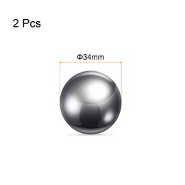 sourcing map Pack of 2 Ball Bearing Balls, 34 mm Diameter, G10 Precision Metal Balls, Ball Bearings, Steel Balls for Bicycles, Skateboard, Wheels, Silver