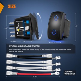 Nilight Arrows Motor Polarity Reverse Momentary Rocker Switch DPDT 20A 12V 24V 7PIN (ON) Off(ON) Toggle Wire Up Down Carling for Car Boat Truck Linear Actuator Trailer