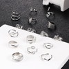 Sanfenly 16Pcs Stainless Steel Rings for Women Open Knuckle Stackable