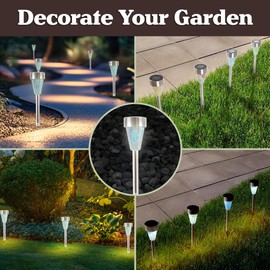 Outdoor Solar Lights - 4-Pack LED Mosaic Waterproof Lighting for Garden, Yard, Patio, Pathway, Driveway, or Landscape Lighting by Pure Garden (Silver)
