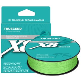 TRUSCEND Braided Fishing Line, 8-Ply, Fishing Accessories, Braided Fishing Line, Smooth and Ultra Thin, PE Braided Fishing Lines, Fishing String, Fishing Line - 25 lb/0.24 mm/300 yds