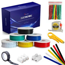 22 AWG Stranded Wire Spool 26ft Each 6 Colors Flexible 22 Gauge PVC Hook up Wire Kit Electrical Tinned Copper Wire.