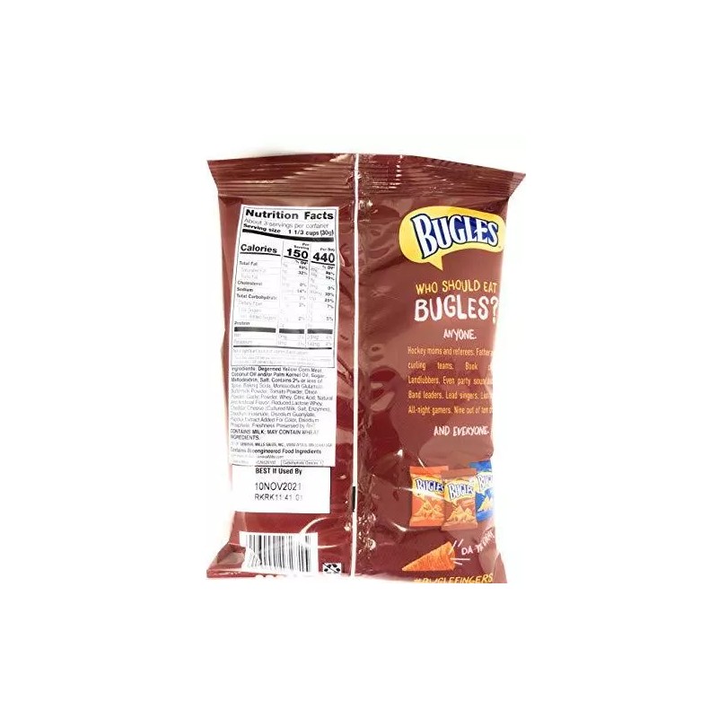 Bugles Chili Cheese Corn Snacks, 3 oz. (Pack of 6)