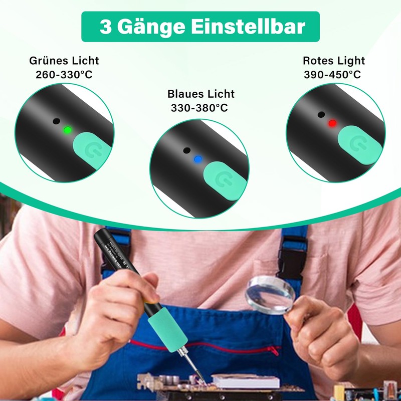 Daakro Wireless Soldering Iron Set - Lötkolben Set With Stand,