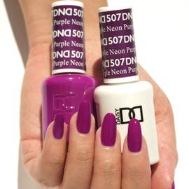 DND Gel Polish Set, Purple Collection, UV/LED Gel Polish and Air Dry Nail Lacquer, Matching Chip-Free Polish Duo, 507 Neon Purple, 0.5 Fl Oz