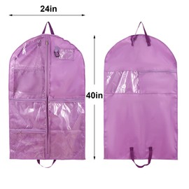 Waterproof Hanging Garment Bag,2 Pack 40 inch Garment Bags for Hanging Clothes,Garment Bags for Travel Storage,Dance Clothes Bag,Kids Garment Bag for Dance Costumes,Sports,Skating,Theatre,Beauty