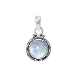 Rainbow Moonstone 925 Sterling Silver Pendant Necklace For Women Girls Gift, Natural Gemstone Pendant Necklace, Solitaire Pendant, Handmae Pendant