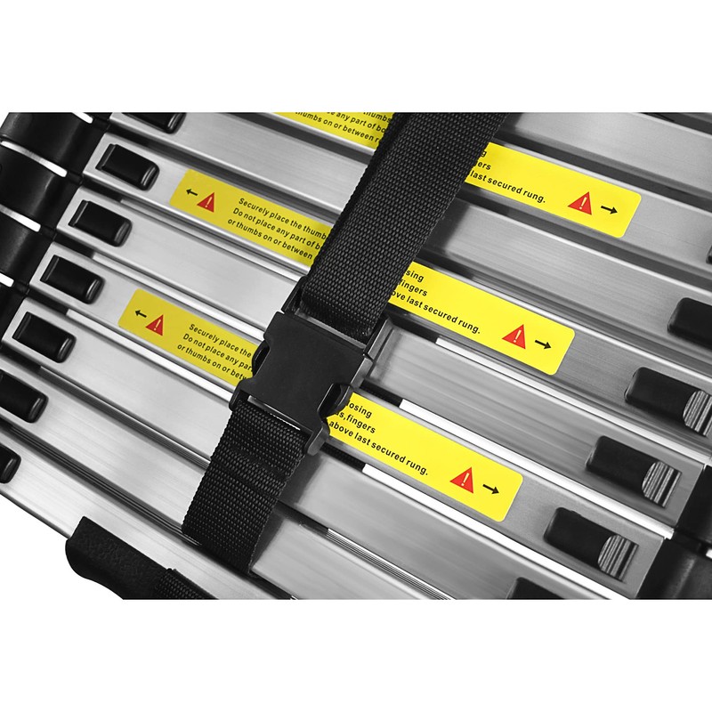 12.5ft Telescoping Ladder Aluminum Extendable Ladder Collapsible Locking Mechanism for