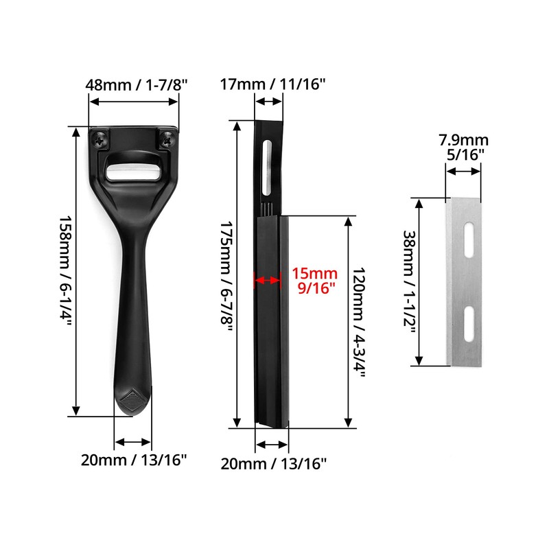 QWORK® Metal Leather Skiver and Curved Shape Safety Beveler Skiver,
