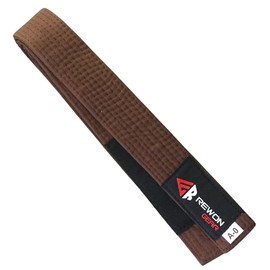Rewon Gear Jiu Jitsu BJJ Premium Belt - Professional Ranked Stripe Sleeve Bar Belt Durable (Brown, A4)