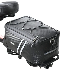 OIENNI Bicycle Side Bag, Rear Bag, Pannier Bag, Bicycle Bag, Side Bag, Bike Trunk Bag, Bicycle Luggage Bag, Large Capacity, Water Resistant PU Material, Reflective Tape, Rain Cover Included