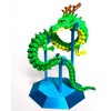 SHEETA 3D Printed Dragon Display Stand, Blue PLA Holder for