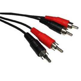 Aptii 2 x RCA Phono to double RCA Male Cable lead Nickel 10m