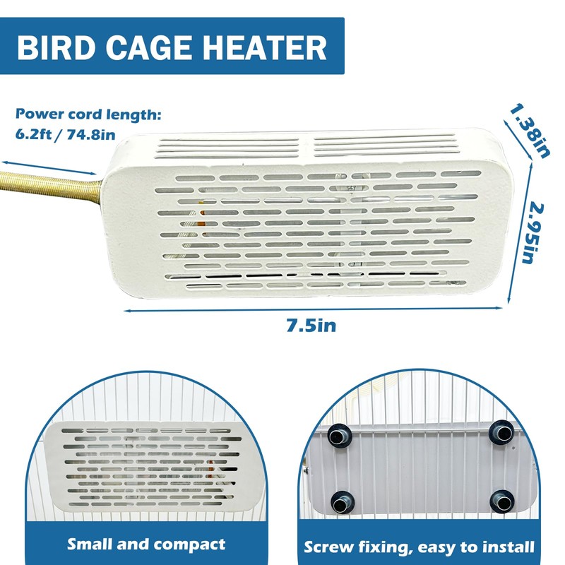 WEIYOONS Bird Heater Warmer for Cage, Bird Heat Lamp with