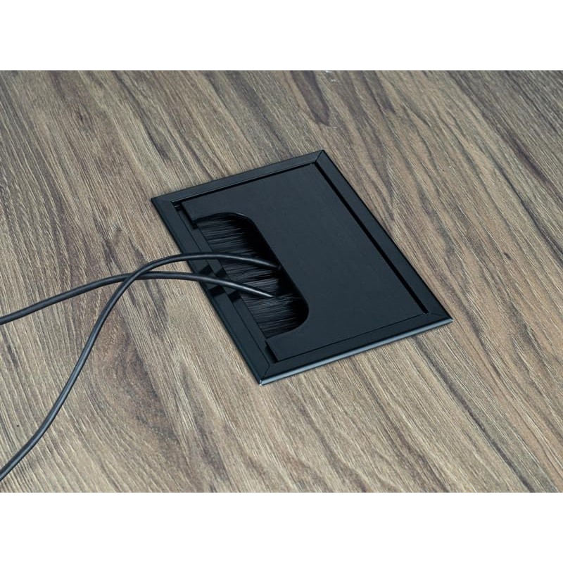 ATM® Desk Cable Grommet, Aluminium with Integrated Brush and Flap,