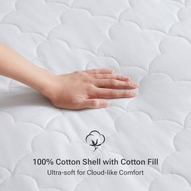 SLEEP PHILOSOPHY BASI16-0329 Mattress Pad, White                                                                                                      