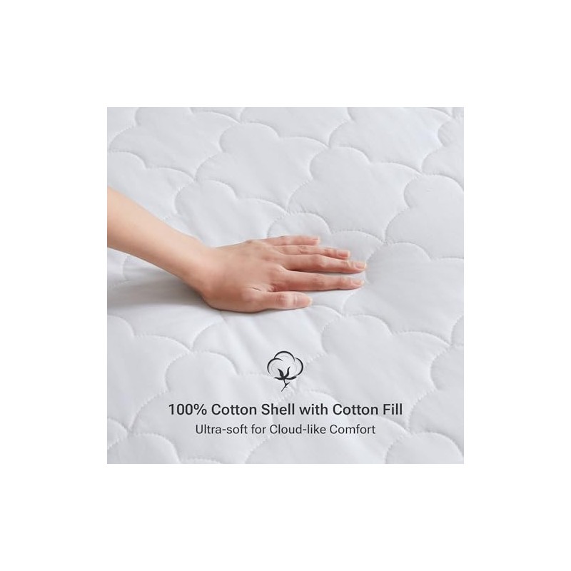 SLEEP PHILOSOPHY BASI16-0329 Mattress Pad, White