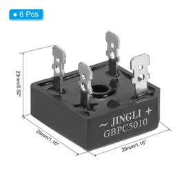 PATIKIL GBPC50-10 6 PCS Bridge Pageant 50A 1000V Electronic Silicon Diode Converts AC Power to DC Power Black