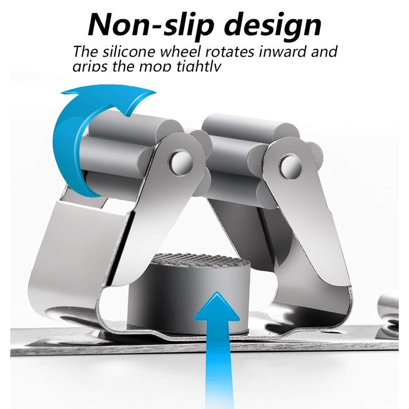 DGSL 4 PCS Broom Holder Wall Mount with 3 Racks