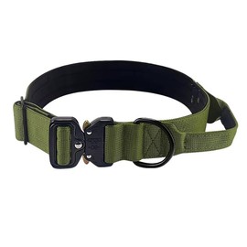 Tactical Dog Collar – Heavy Duty Military Dog Collar with Handle, Adjustable Nylon K9 Collar with Quick Release Metal Buckle, Soft Padded for Comfort – Strong Training Collar for Large Dogs (M/L/XL)