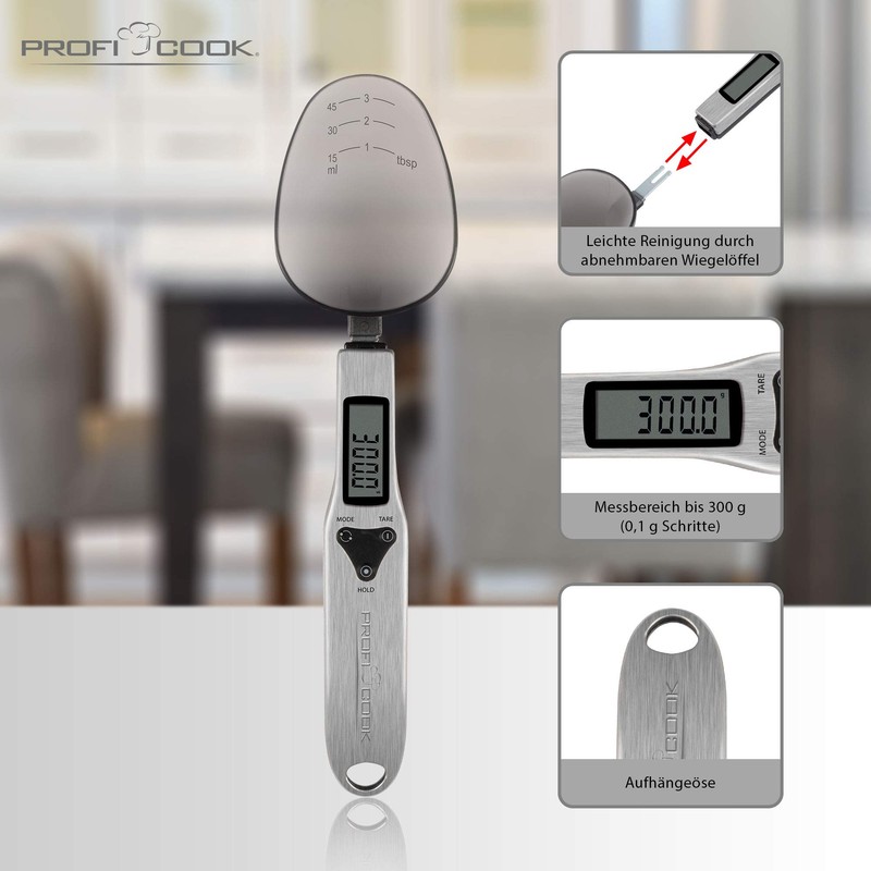 ProfiCook PC-LW 1214 Digital Spoon Scale, Measuring Range up to