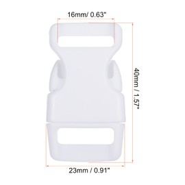 PATIKIL Plastic Buckles, 8 Pack Quick Side Release Clips for Strap, Webbing, Belt, Crafting, Backpack Repair, Sewing Projects, White, 16mm