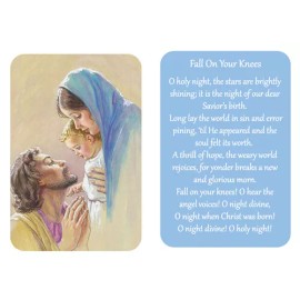 *CHRISTMAS Holy Card/Wallet Size-"Fall On Your Knees"*Baby Jesus*Mary*Jos