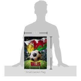 World Cup Welsh Flags Banner Home Decor Indoor Wall Art Patio Lawn Front Porch Room Decorations Outdoor Tapestry Yard Sign FIFA Soccer Gifts Sports Fan Party Trophy Game Football Goal Made In USA