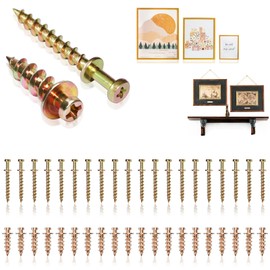 laffeya Picture Hanging Screws, 4-in-1 Bear Claw Screw for Various Framed Items, Easy to Use for Hanging Pictures, Posters, Clocks (Gold, 0.8+1.1 Long)