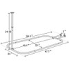 PrettyHome Shower Curtain Rod Hoop Square Shape Bathroom Heavy Duty
